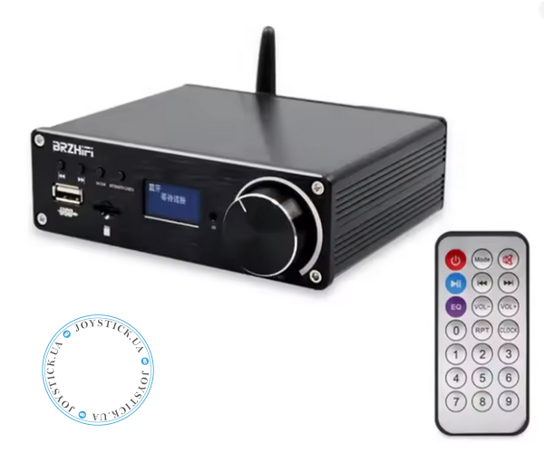 Підсилювач двоканальний BRZHIFI Audio C40 Hi-Fi 130x2 Вт на базі TPA3250 та ЦАП ES9023 - підтримка Bluetooth та пульта керування Колір Чорний